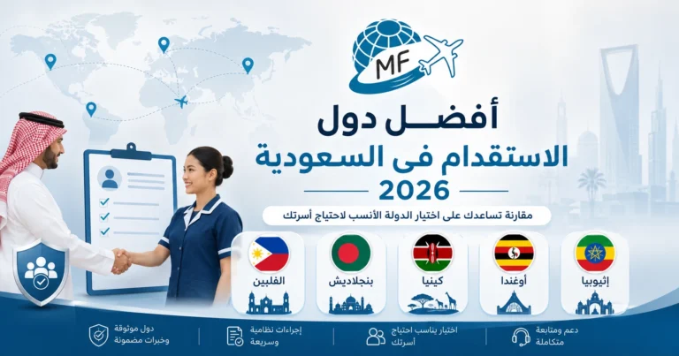 أفضل دول الاستقدام للعمالة المنزلية في السعودية: الفلبين أم كينيا أم أوغندا أم إثيوبيا أم بنجلاديش؟